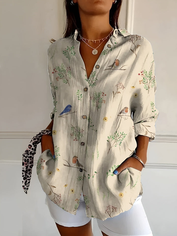 Women’s Blouse | Button-Front with Prints