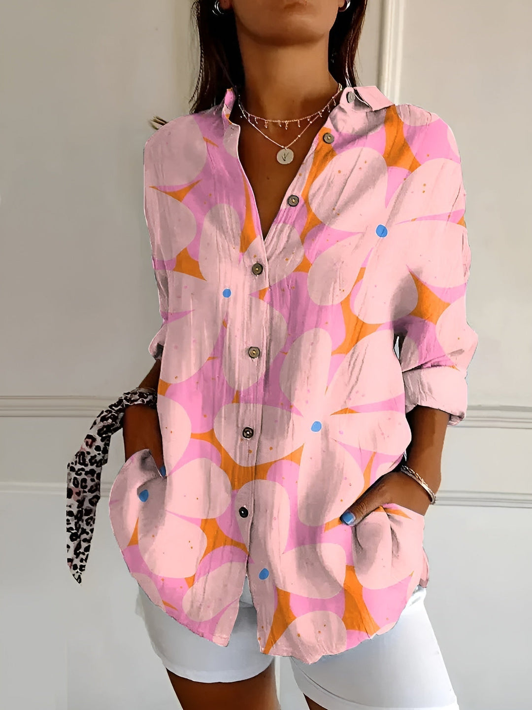 Women’s Blouse | Button-Front with Prints