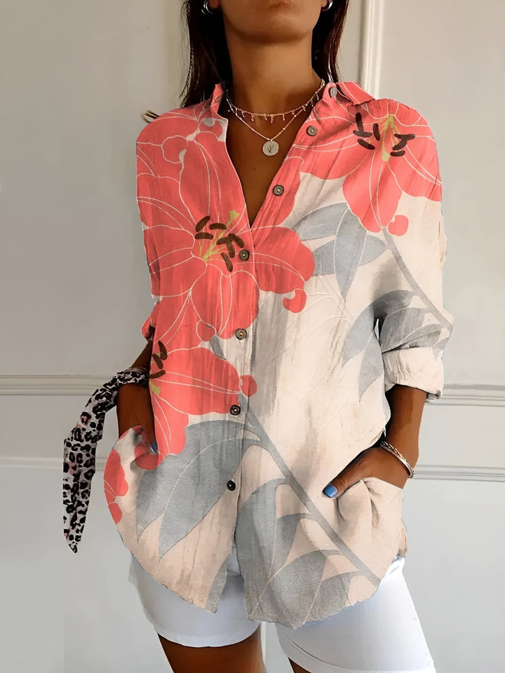 Women’s Blouse | Button-Front with Prints