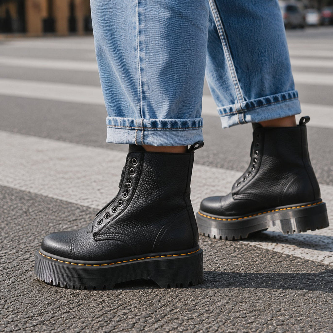 Tilly | Non-Slip Chunky Sole Ankle Boots – Easy Front Zip, Steady in the Rain