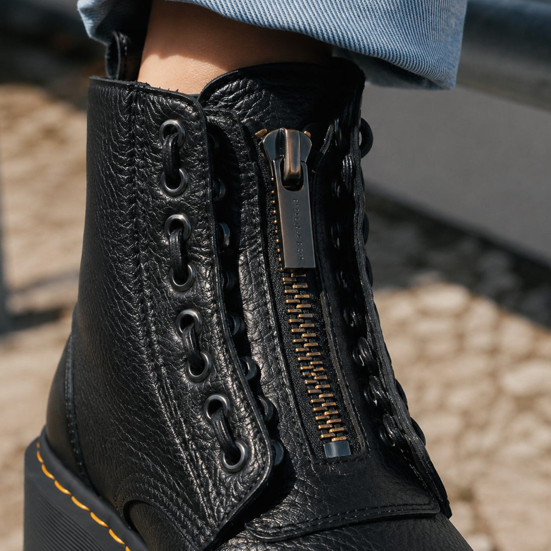 Tilly | Non-Slip Chunky Sole Ankle Boots – Easy Front Zip, Steady in the Rain
