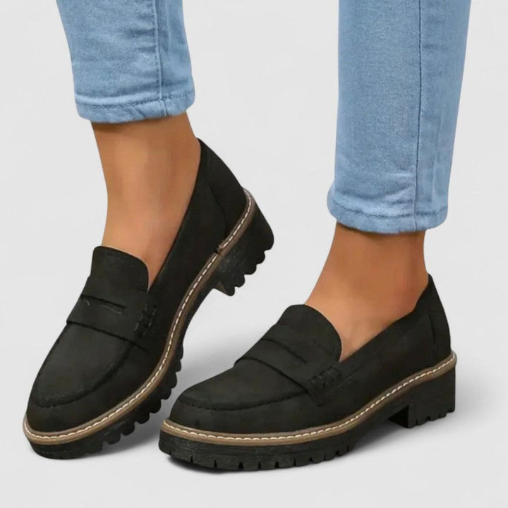 Daisy | Women's Orthopaedic Penny Loafers – Chunky Non-Slip Sole, Arch Support, Slip-On