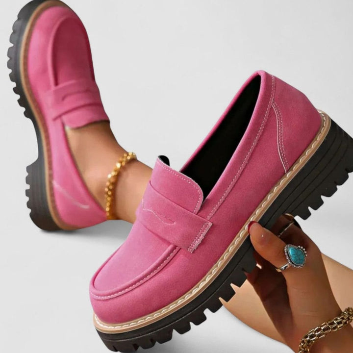Daisy | Women's Orthopaedic Penny Loafers – Chunky Non-Slip Sole, Arch Support, Slip-On
