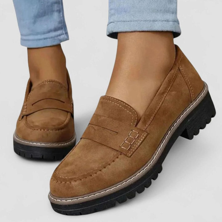 Daisy | Women's Orthopaedic Penny Loafers – Chunky Non-Slip Sole, Arch Support, Slip-On