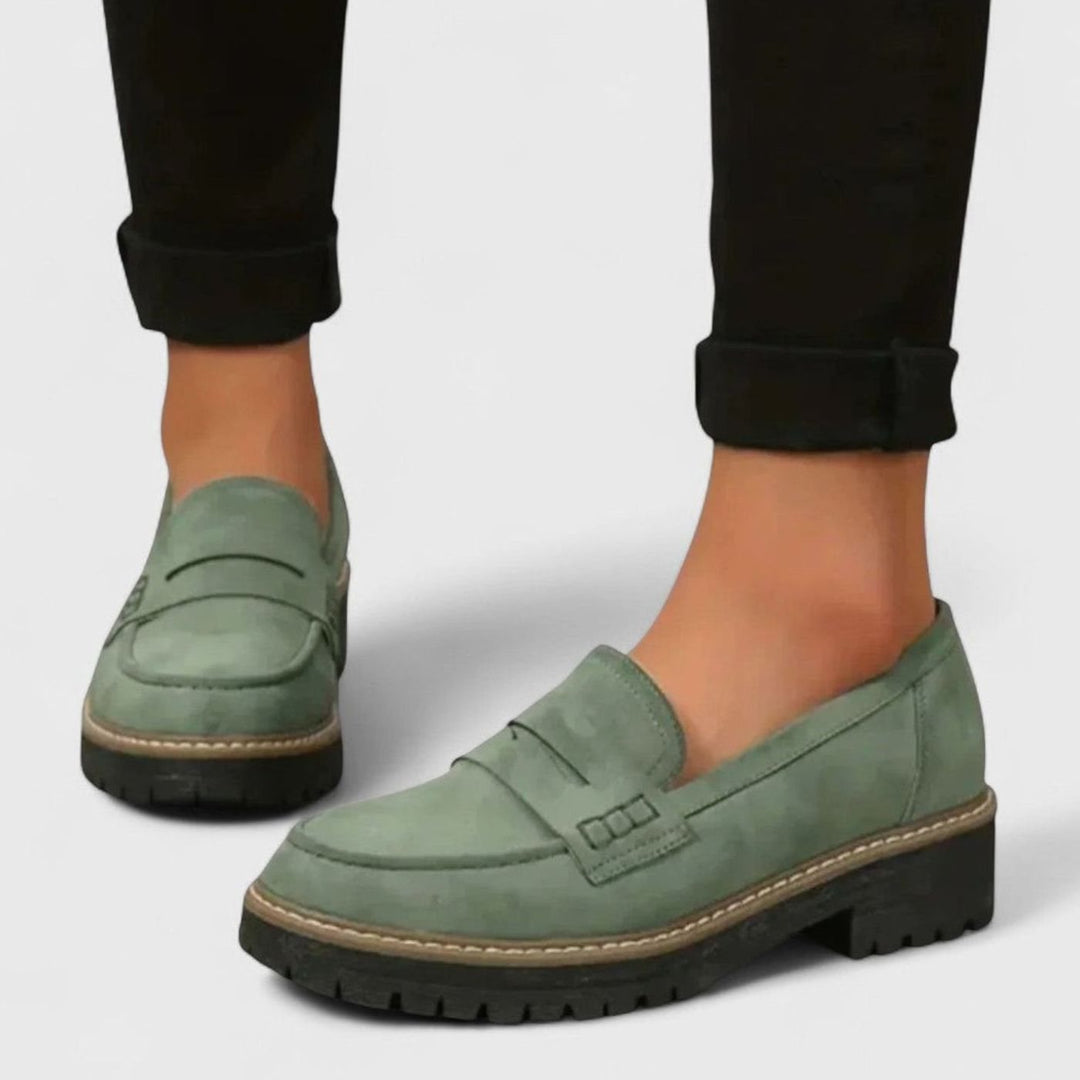 Daisy | Women's Orthopaedic Penny Loafers – Chunky Non-Slip Sole, Arch Support, Slip-On