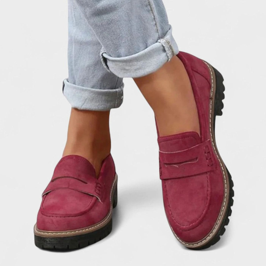 Daisy | Women's Orthopaedic Penny Loafers – Chunky Non-Slip Sole, Arch Support, Slip-On