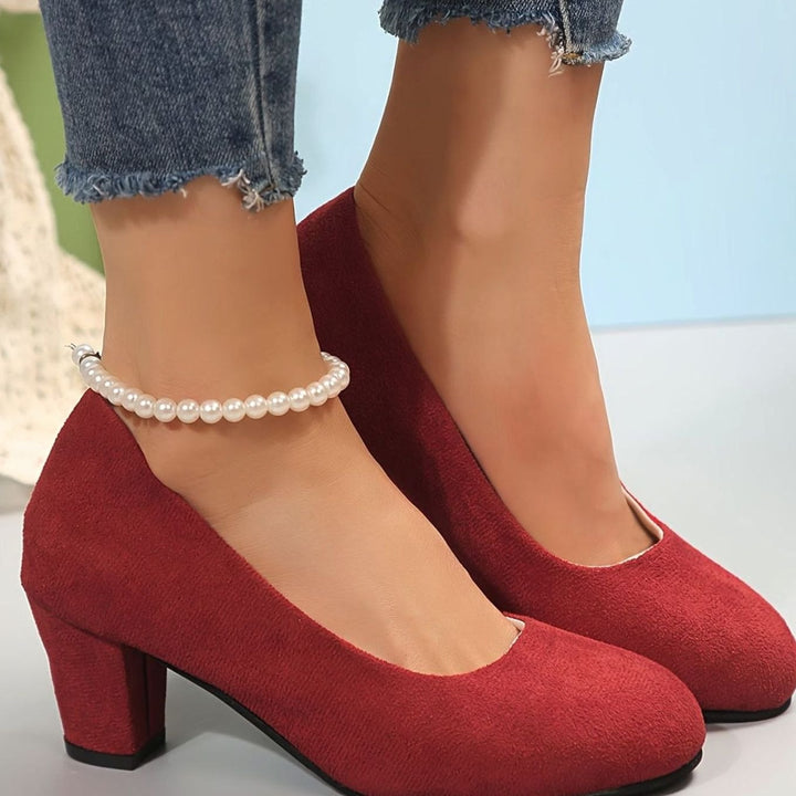 Beatrice | Women's Orthopedic Wide-Fit Block Heel Court Shoes – Stable, Cushioned, Elegant